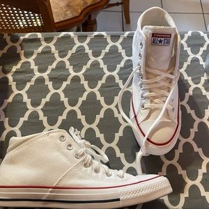 Womens White High Top Converse 9.5